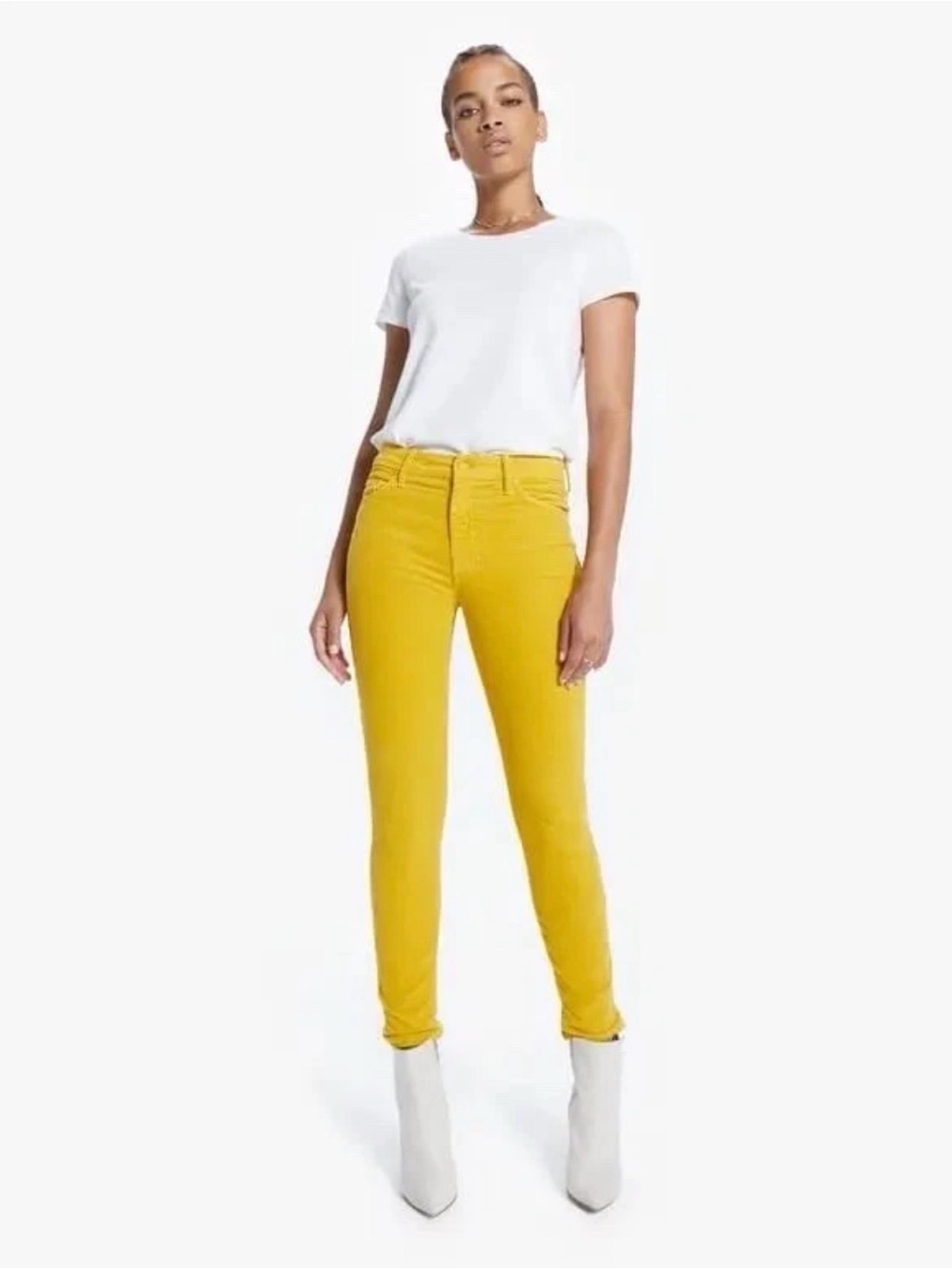 Mother | The High Waisted Looker Hopscotch Yolk Yellow Corduroy Jeans Size 31